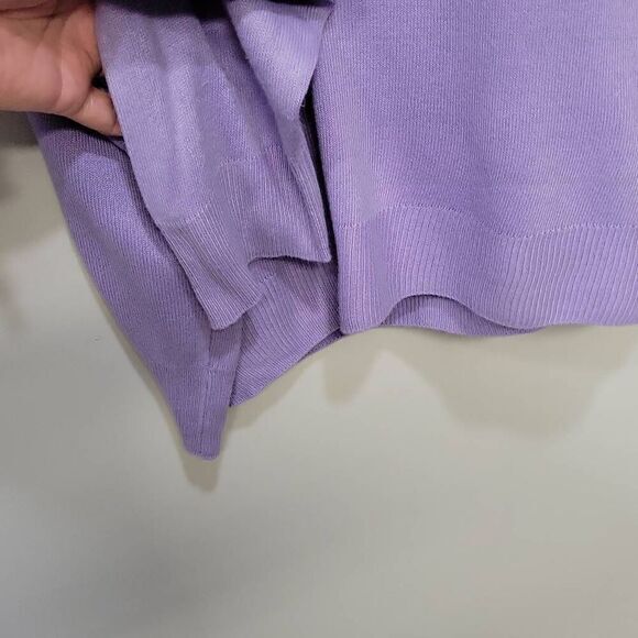 Giovane Ricco Sweater Size XL Purple V Neck Luxury Cashmere Wool Blend Old Money - Picture 4 of 6